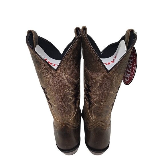 Laredo Men's 68470 12" W/O-Lay Williams Cowboy Leather Western Boot Tan 9D - Picture 3 of 6